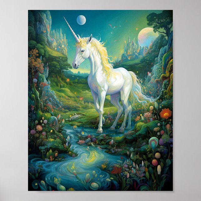 Unicorn Fantasy Art Poster (Front)