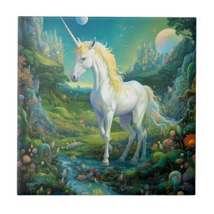 Unicorn Fantasy Art Tile