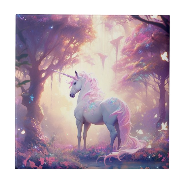 Unicorn Fantasy Art Tile (Front)
