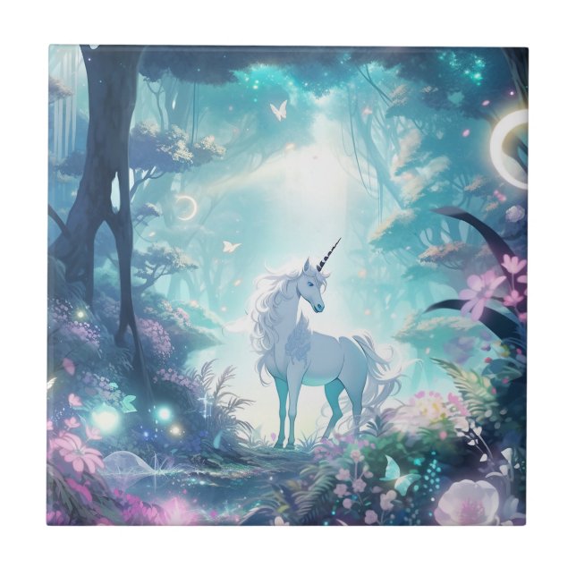 Unicorn Fantasy Art Tile (Front)
