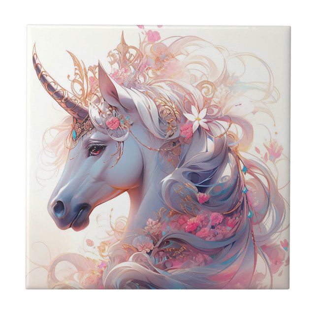 Unicorn Fantasy Art Tile (Front)