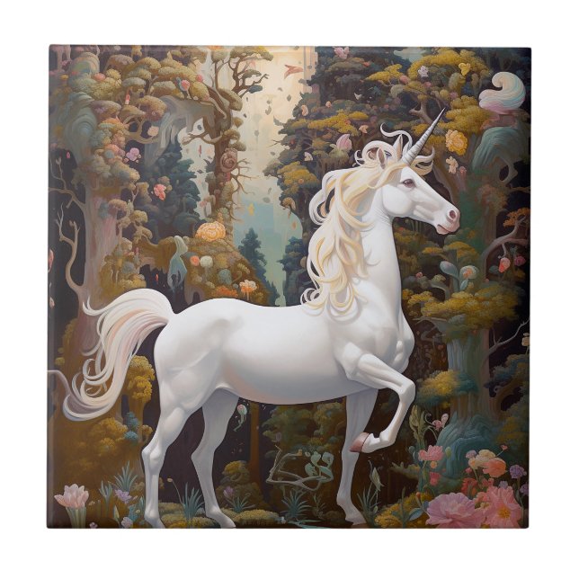 Unicorn Fantasy Art Tile (Front)