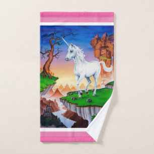 Unicorn fantasy bathroom set towels pinks