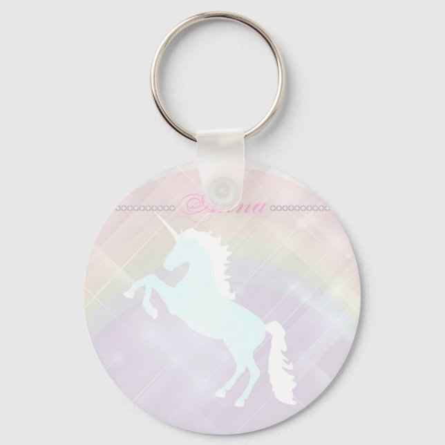 unicorn fantasy pink and purple keychain (Front)