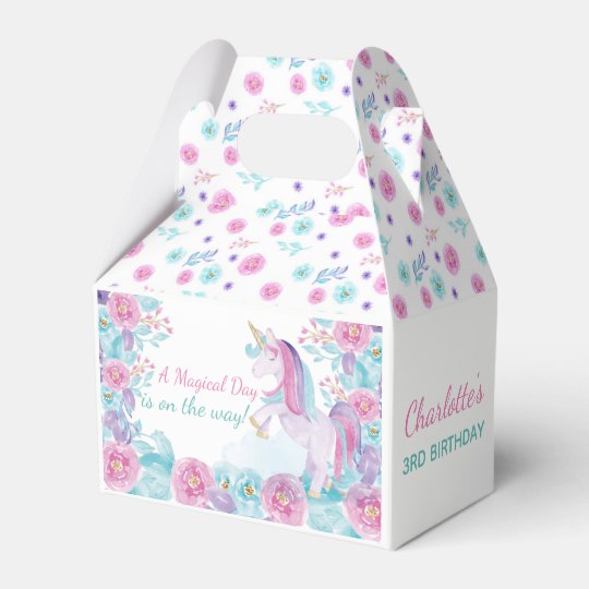 Unicorn Favour Box Magical Birthday Party Favor Box Zazzle Ca
