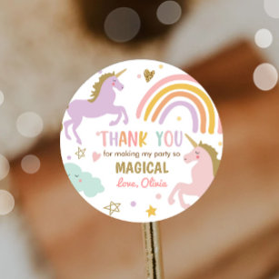 Unicorn Favour Tags Pastel Magical Rainbow Birthda