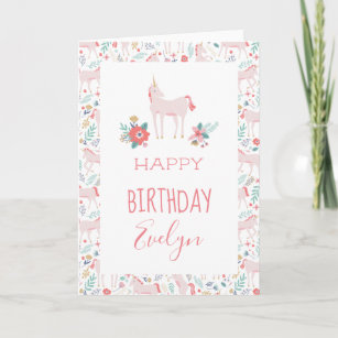 Unicorn Fields Birthday Card