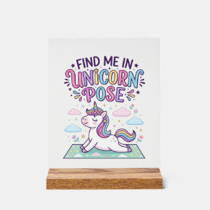 Unicorn Find Me in Unicorn Pose Print Ready POD Ar Acrylic Sign