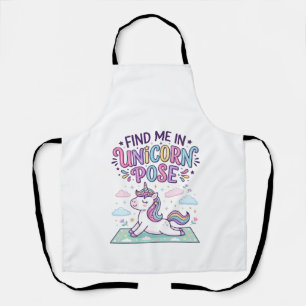 Unicorn Find Me in Unicorn Pose Print Ready POD Ar Apron