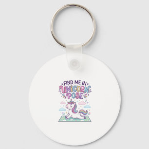 Unicorn Find Me in Unicorn Pose Print Ready POD Ar Keychain
