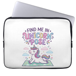 Unicorn Find Me in Unicorn Pose Print Ready POD Ar Laptop Sleeve