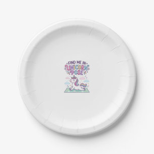 Unicorn Find Me in Unicorn Pose Print Ready POD Ar Paper Plate