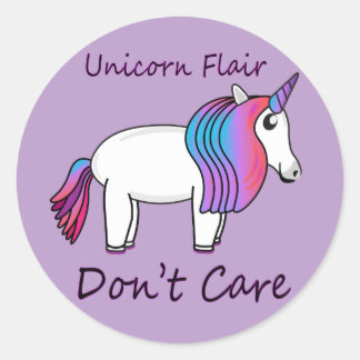 Unicorn Flair Don't Care Sticker