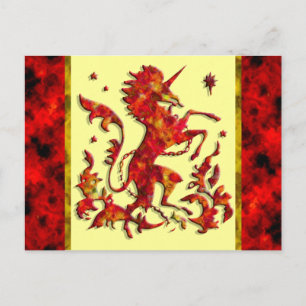 Unicorn Flames Postcard