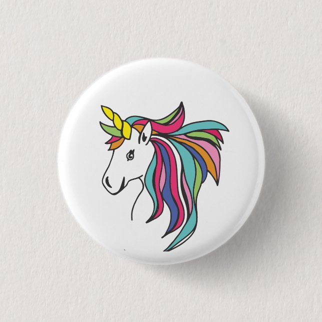 Unicorn Flare 1 Inch Round Button (Front)