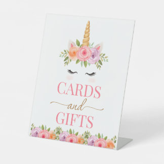 Unicorn Floral Cards and Gifts Sign