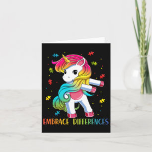 Unicorn Flossing Puzzle Piece Autism Awareness Gir Card