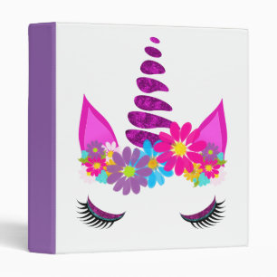 Unicorn Flowery Super Cute Girly Binder