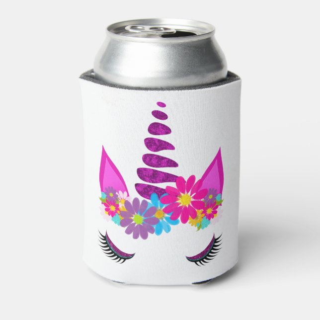 Unicorn Flowery Super Cute Girly Can Cooler (Can Back)