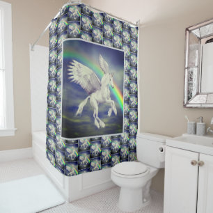 Unicorn Flying Over Rainbow Animal Art  