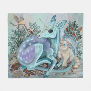Unicorn Foal Cozy Cuddles Holiday Fleece Blanket