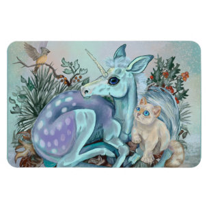 Unicorn Foal Cozy Cuddles Holiday Magnet