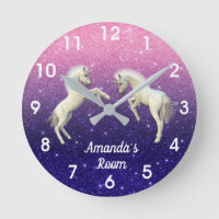 Unicorn Foals Purple Pink Glitter Personalized