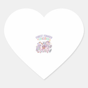 Unicorn Forest Forager Unicorn Graphic Design Whit Heart Sticker
