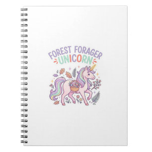 Unicorn Forest Forager Unicorn Graphic Design Whit Notebook