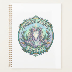 Unicorn Forest Magic Society Graphic Design White Planner