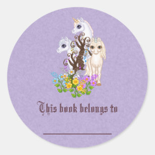 Unicorn Friends Pixel Art Classic Round Sticker