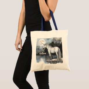 Unicorn Full Moon Believe Tote Bag