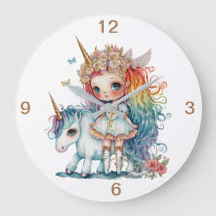 Unicorn Fun Large Clock