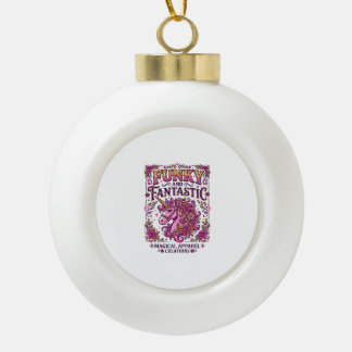 Unicorn Funky and Fantastic Stylish Zazzle Design_ Ceramic Ball Christmas Ornament