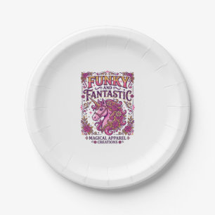 Unicorn Funky and Fantastic Stylish Zazzle Design_ Paper Plate