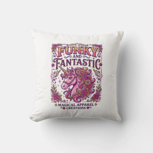 Unicorn Funky and Fantastic Stylish Zazzle Design_ Throw Pillow