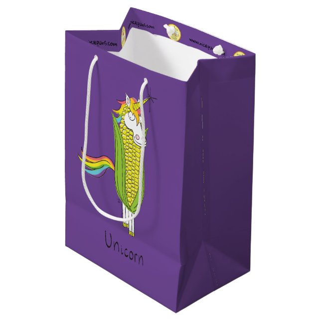 Unicorn Funny Corn Gift Bag (Front Angled)