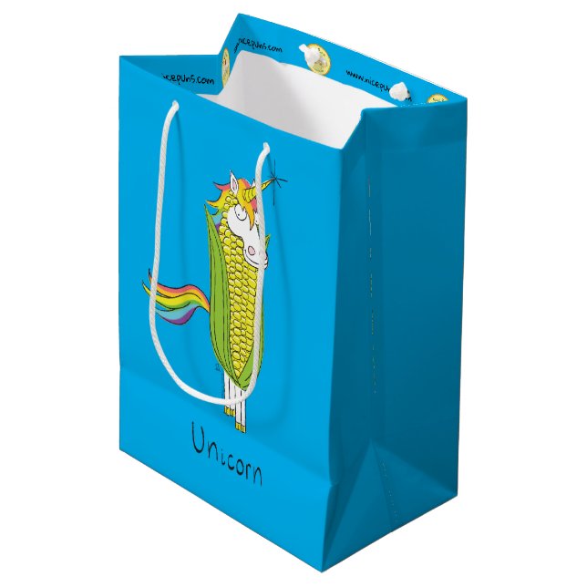 Unicorn Funny Corn Gift Bag (Front Angled)