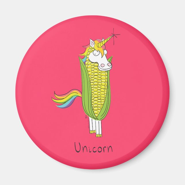 Unicorn Funny Corn Magnet (Front)