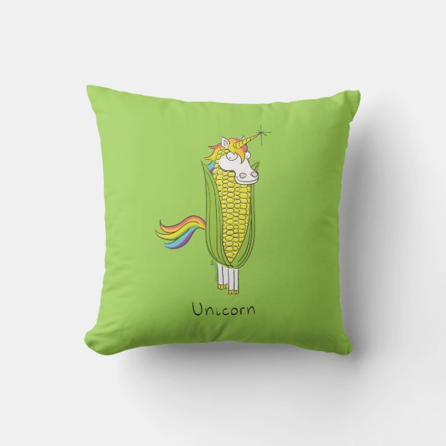 Unicorn Funny Corn Pillow (Front)