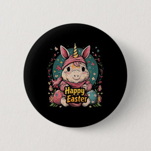Unicorn - Funny Happy Easter - Egg Boys Girls Kids 2 Inch Round Button