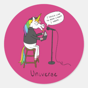 Unicorn Funny Poetry Classic Round Sticker