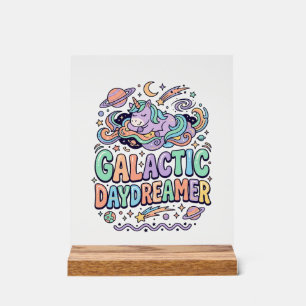 Unicorn Galactic Daydreamer Kawaii Sticker and Shi Acrylic Sign
