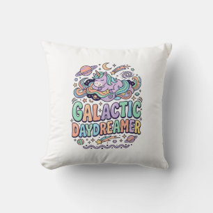 Unicorn Galactic Daydreamer Kawaii Sticker and Shi Throw Pillow