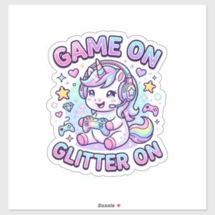Unicorn Game On Glitter On Graphic Design Merch De