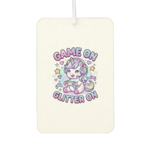 Unicorn Game On Glitter On Graphic Design Merch De Air Freshener