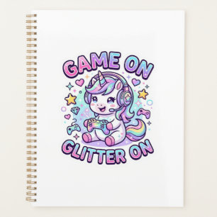 Unicorn Game On Glitter On Graphic Design Merch De Planner