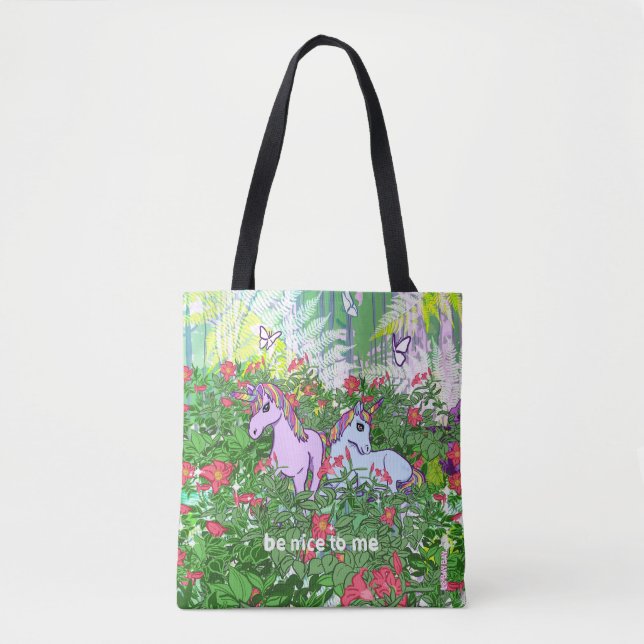 Unicorn Garden Tote Bag (Front)