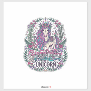 Unicorn Garden Witch Unicorn Colourful Apparel Gra