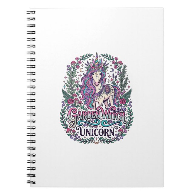 Unicorn Garden Witch Unicorn Colourful Apparel Gra Notebook (Front)